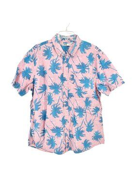 Sonoma Goods For Life Shirt Mens XL Pink and Blue Palm Tree Print SS Button-Up